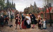 Felix de Vigne A Baptism in Flanders in the 18th Century USA oil painting artist